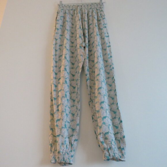 GILLIA HAWAII Floral Print Pull On Pants Festival Summer Boho Bohemian - Size M - Picture 9 of 14